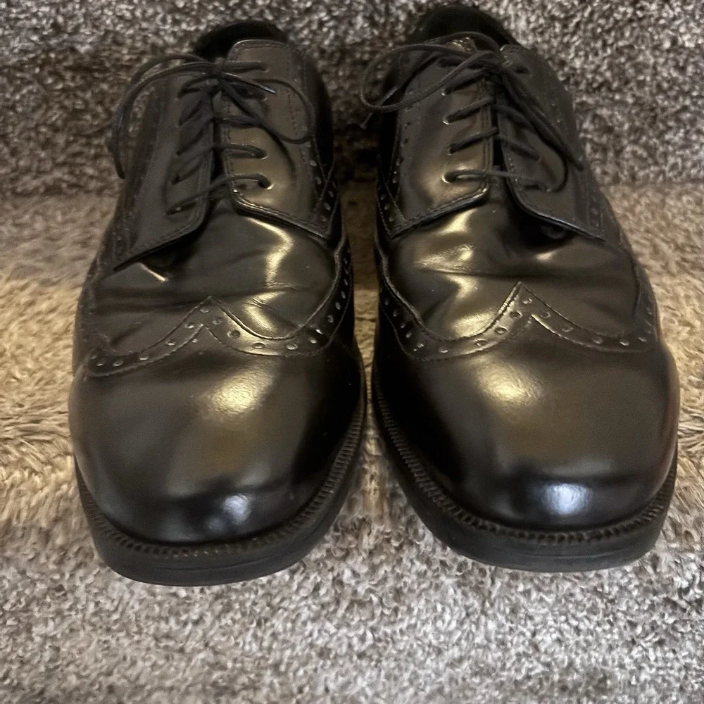 Mens HUSH PUPPIES‎ Oxfords Casual Dress Lace Shoes Black Leather 10